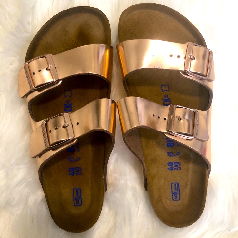 Birkenstock Arizona Soft Leather Metallic Copper